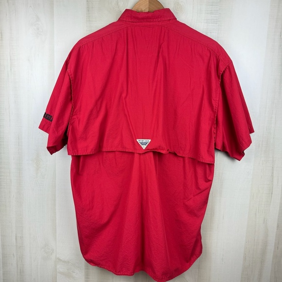 Columbia PFG Men’s Short Sleeve Button Up Vented Shirt Red UGA Bulldogs Medium - Picture 5 of 9
